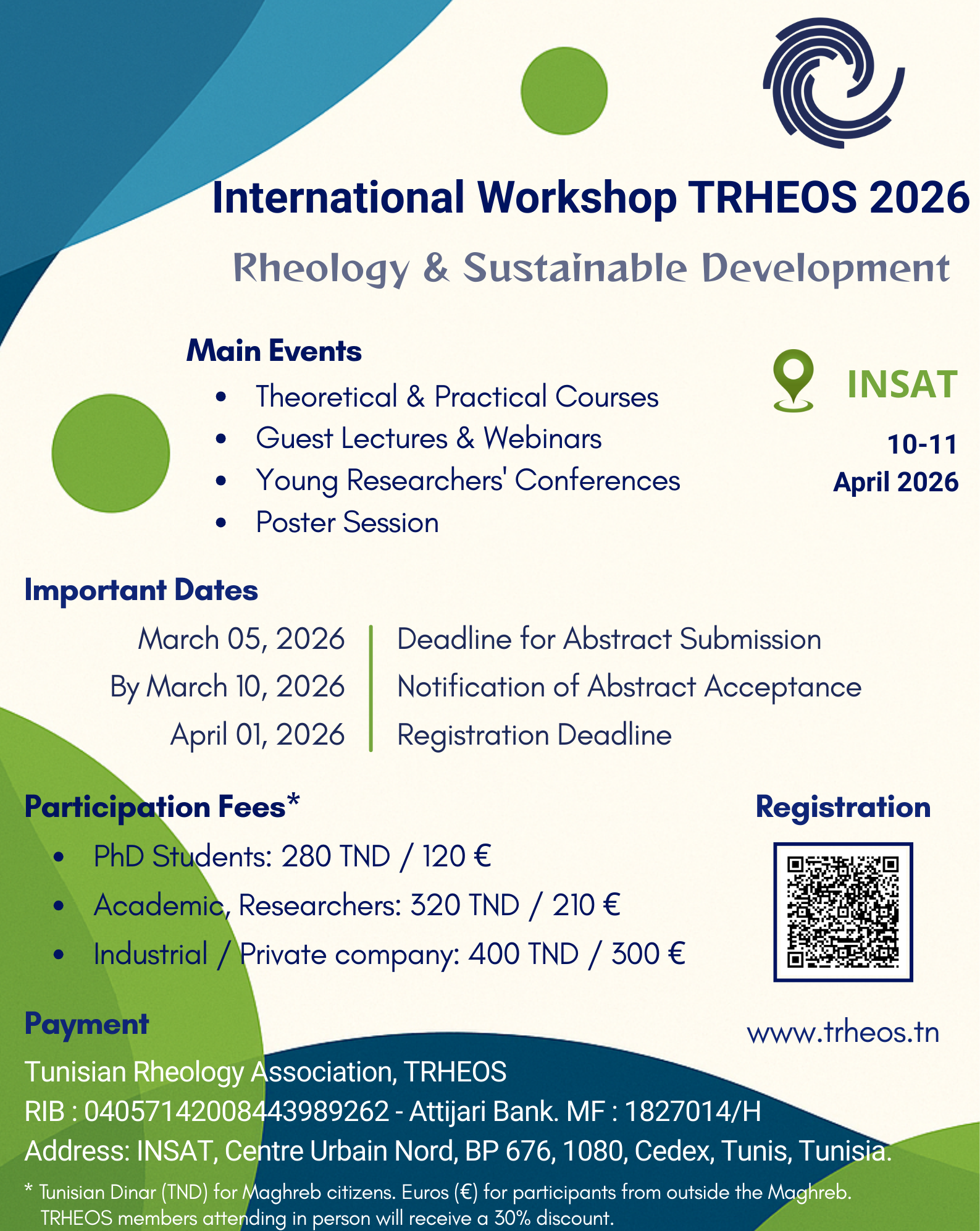 Flyer for International Workshop TRHEOS 2026